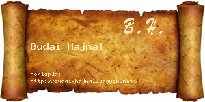 Budai Hajnal névjegykártya